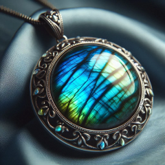 Pendentif bijou Labradorite, pierre de protection pour les empathiques - Elemiah voyance 08.99.96.90.99